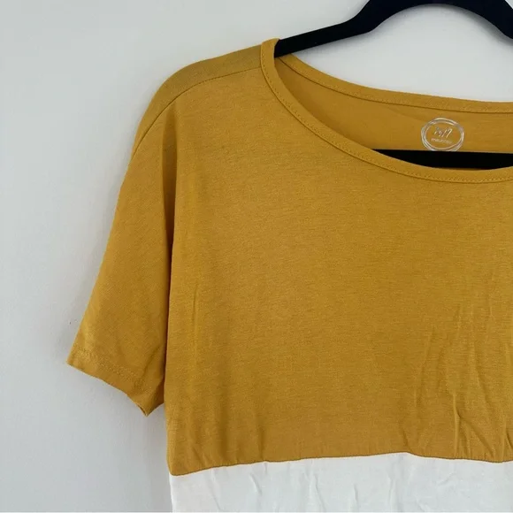 NWT Maurices Mustard, White, and Black Colorblock Tee Size XSmall - Picture 3 of 7